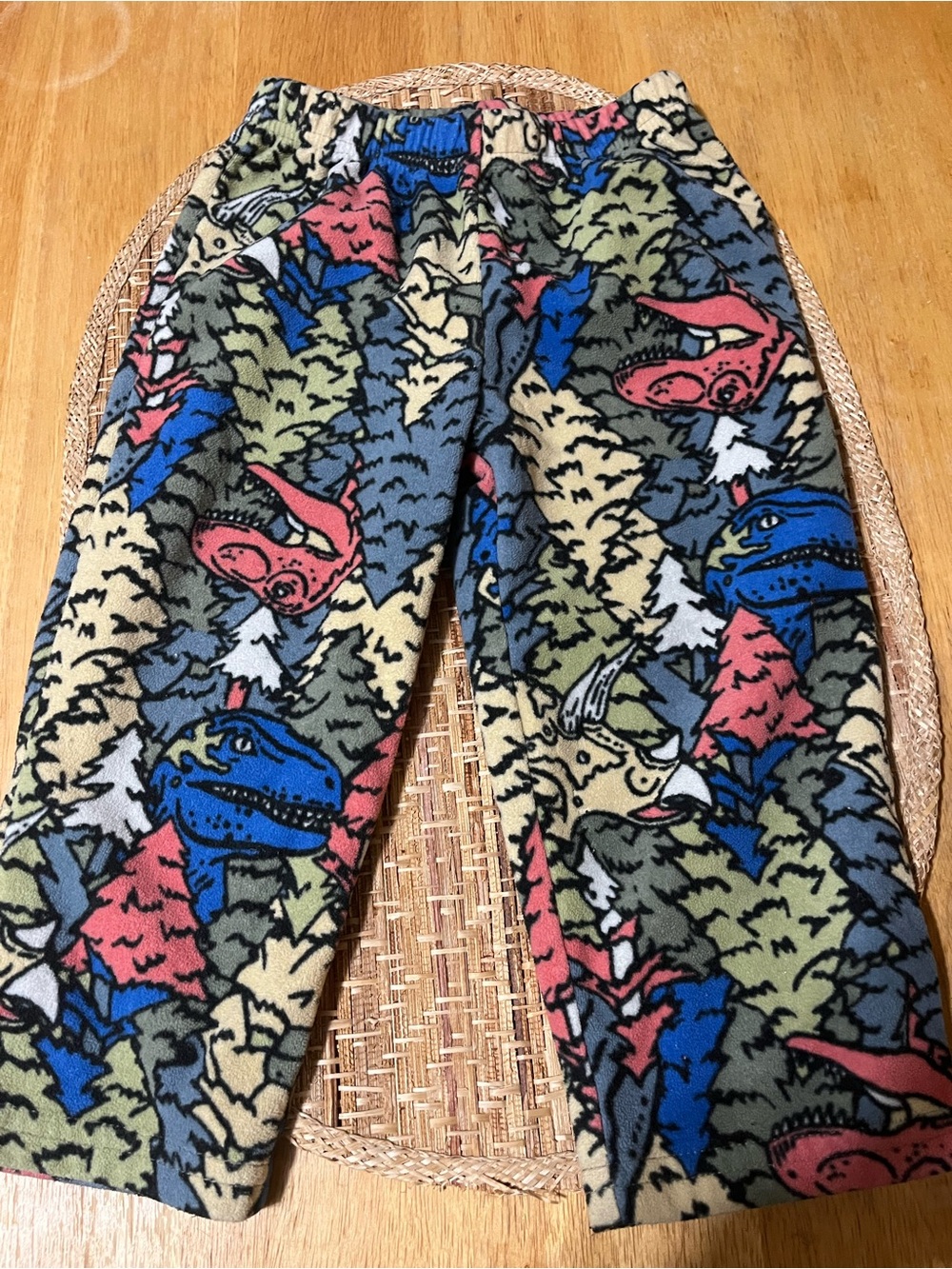 Carter's Fleece Joggers with Dino Forest Print - Blue, Green, Pink, Cream